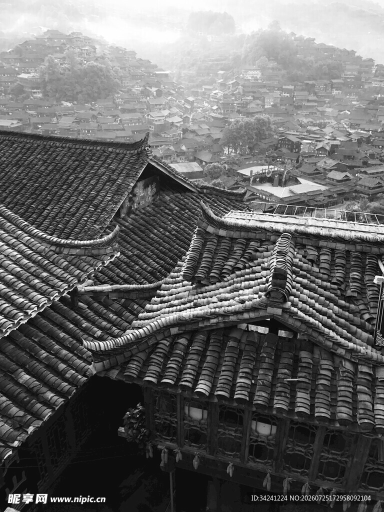古村落屋顶风光