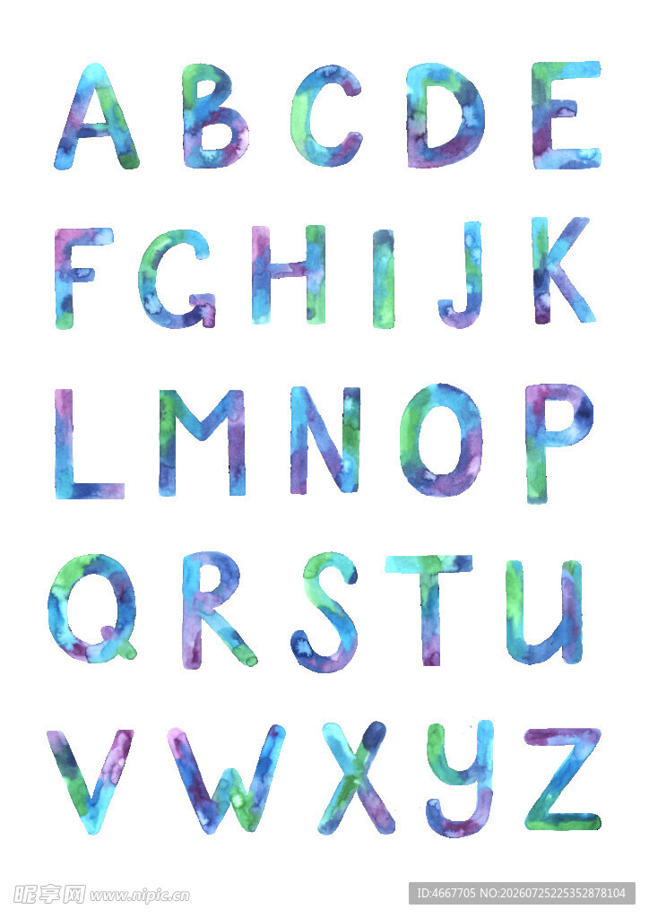 彩色渐变字母图案