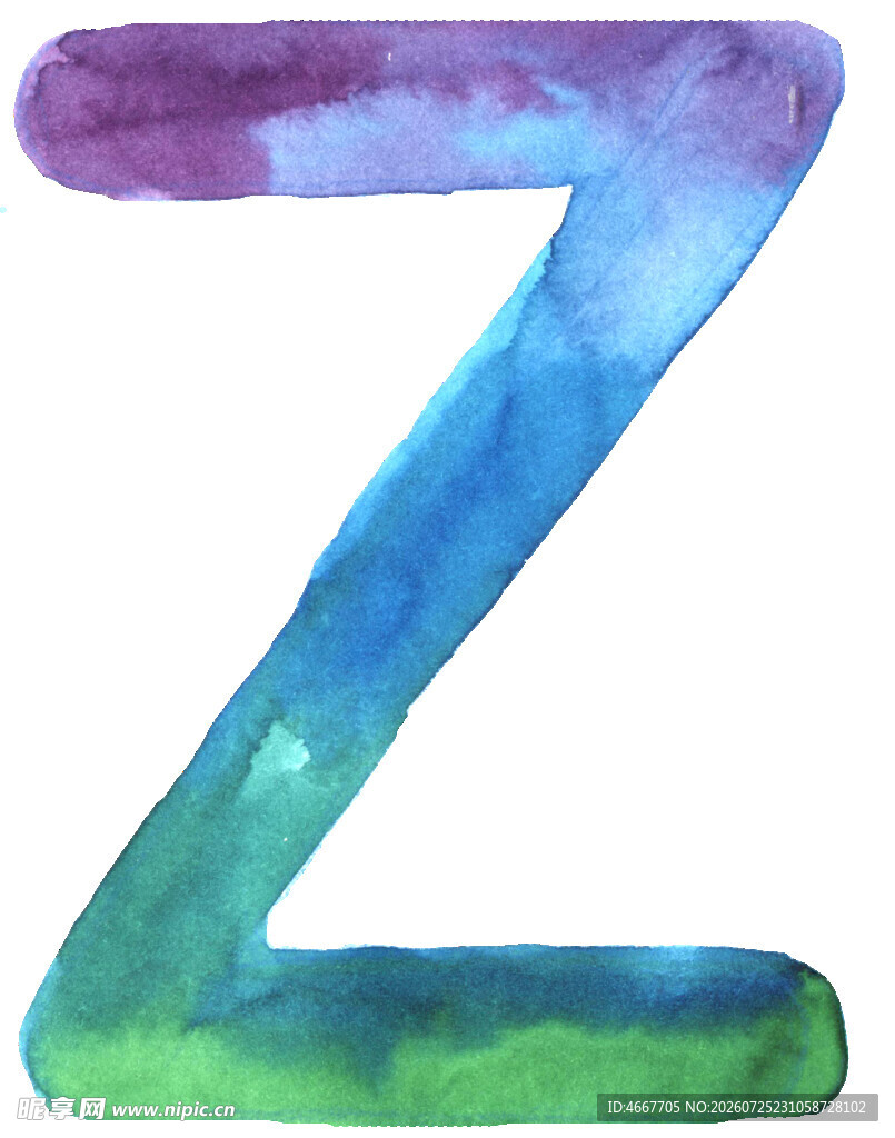 水彩风格字母Z