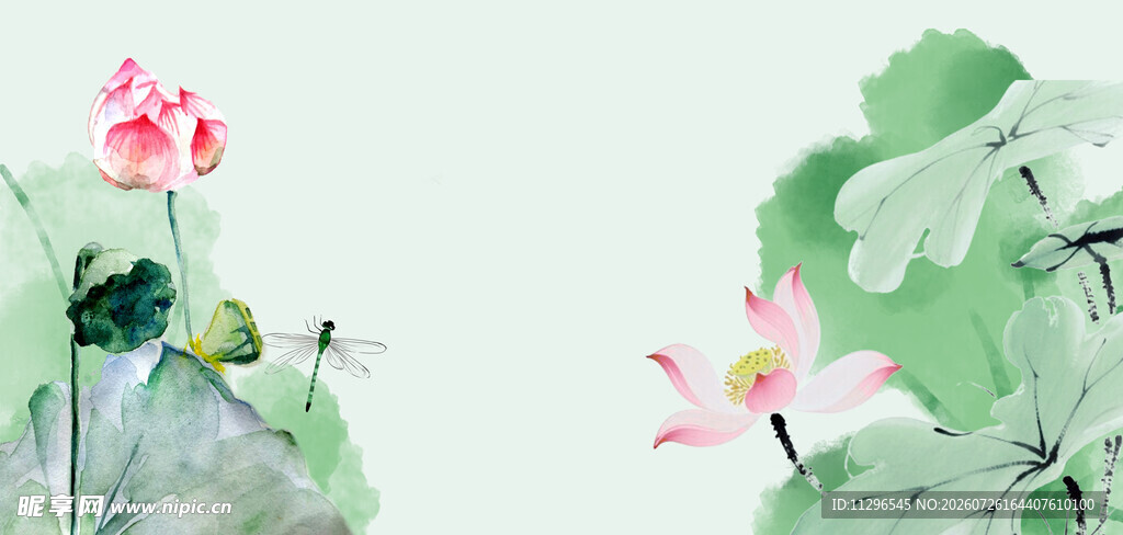 水墨荷花图