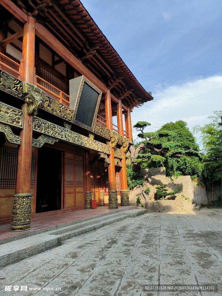 中式古建筑庭院景致