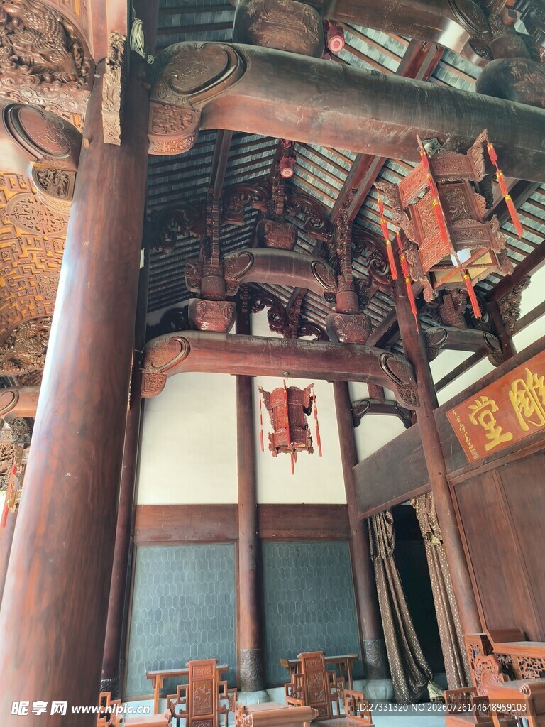 中式古建筑内部精美结构