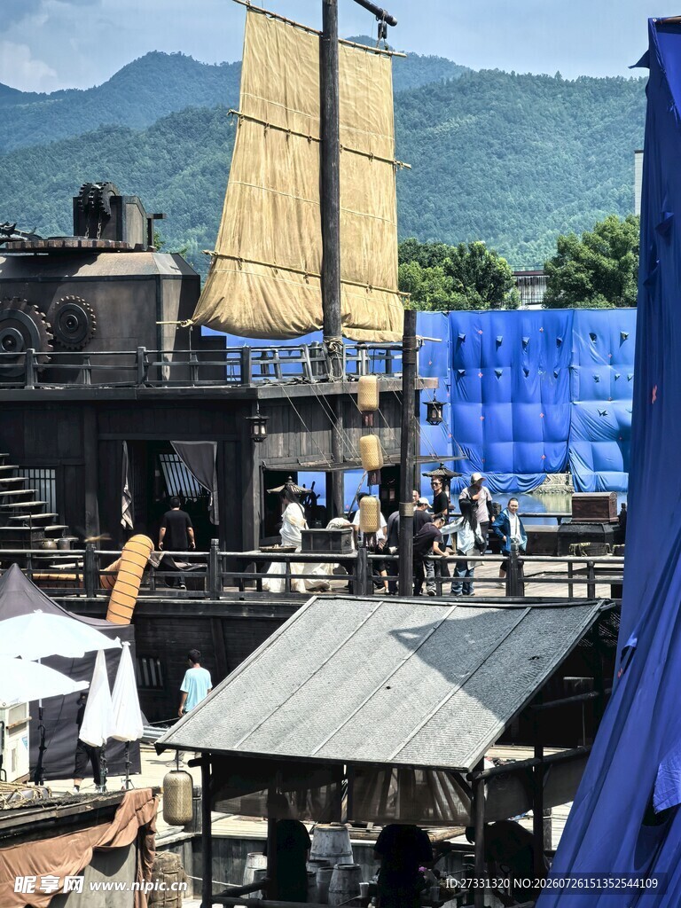 古代战船拍摄场景