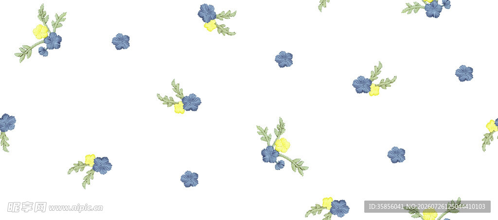 蓝黄小花图案背景
