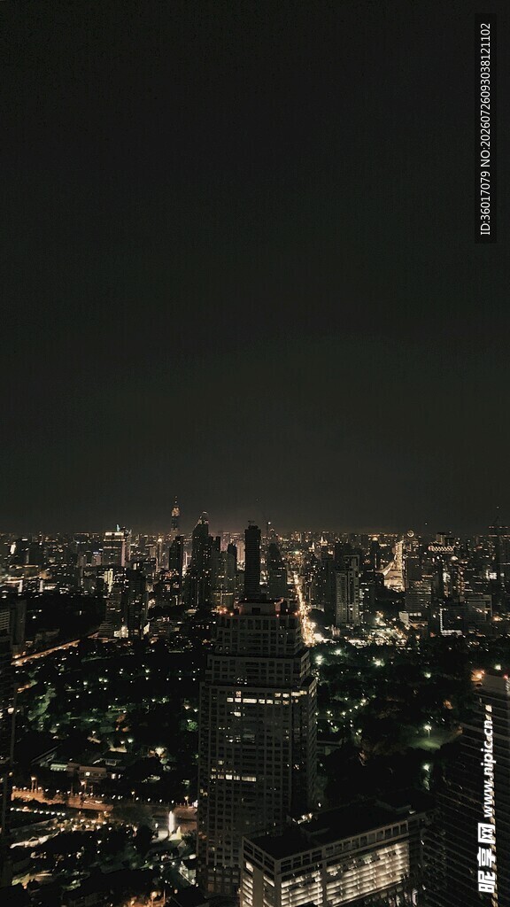 城市璀璨夜景俯瞰图