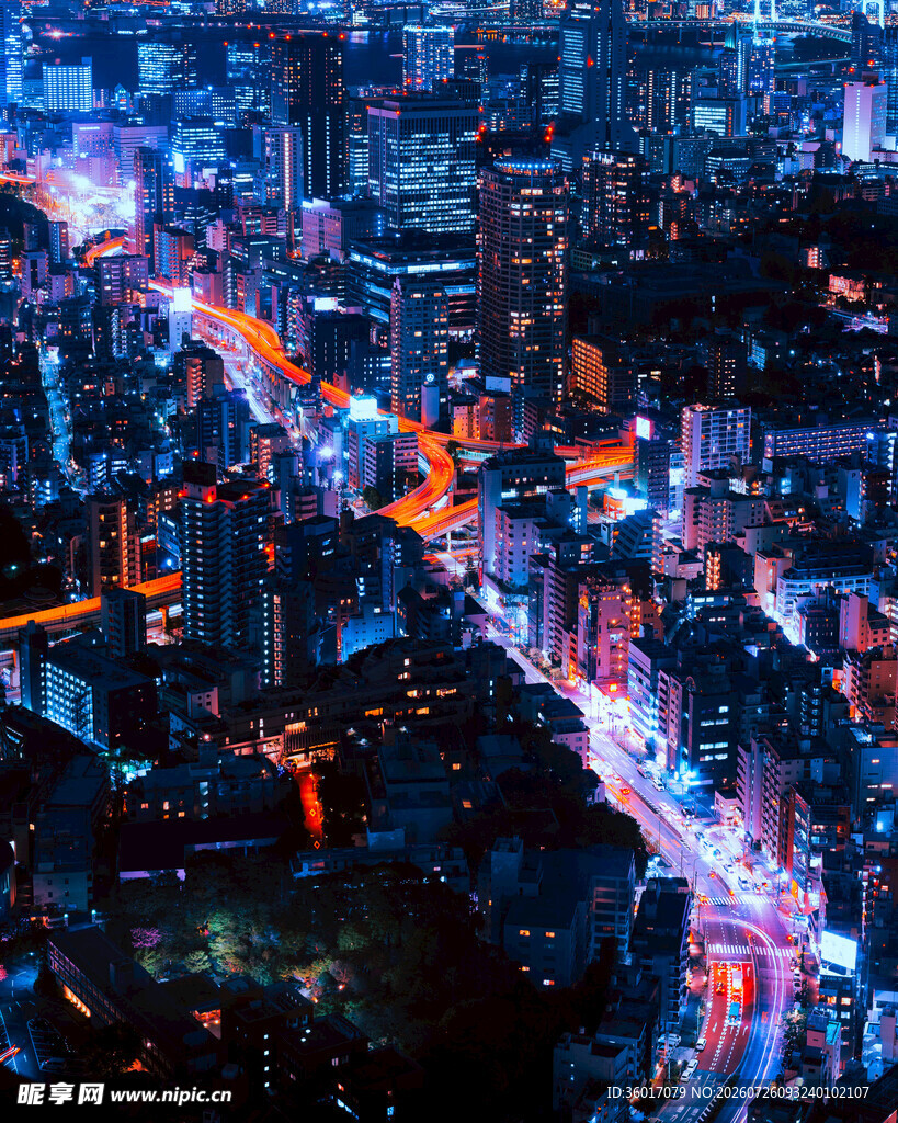 城市夜景璀璨灯光秀