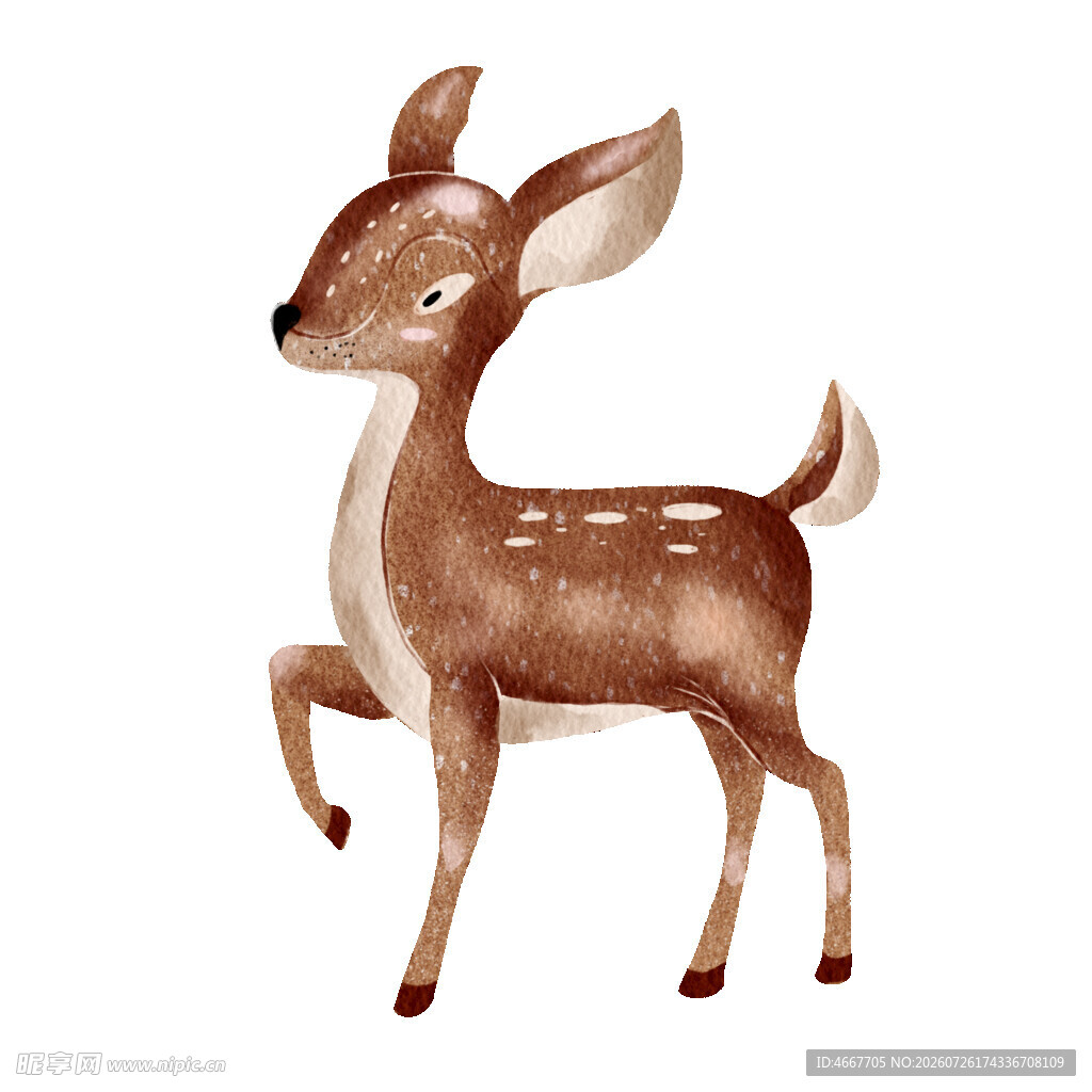 可爱小鹿插画