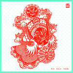 传统剪纸福娃图案 脸谱