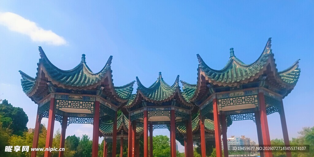 中式古典凉亭建筑景观