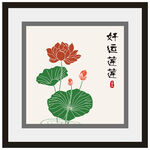 中式荷花装饰画