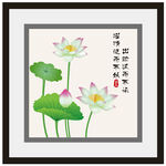 中式水墨荷花装饰画