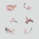 矢量桃花素材