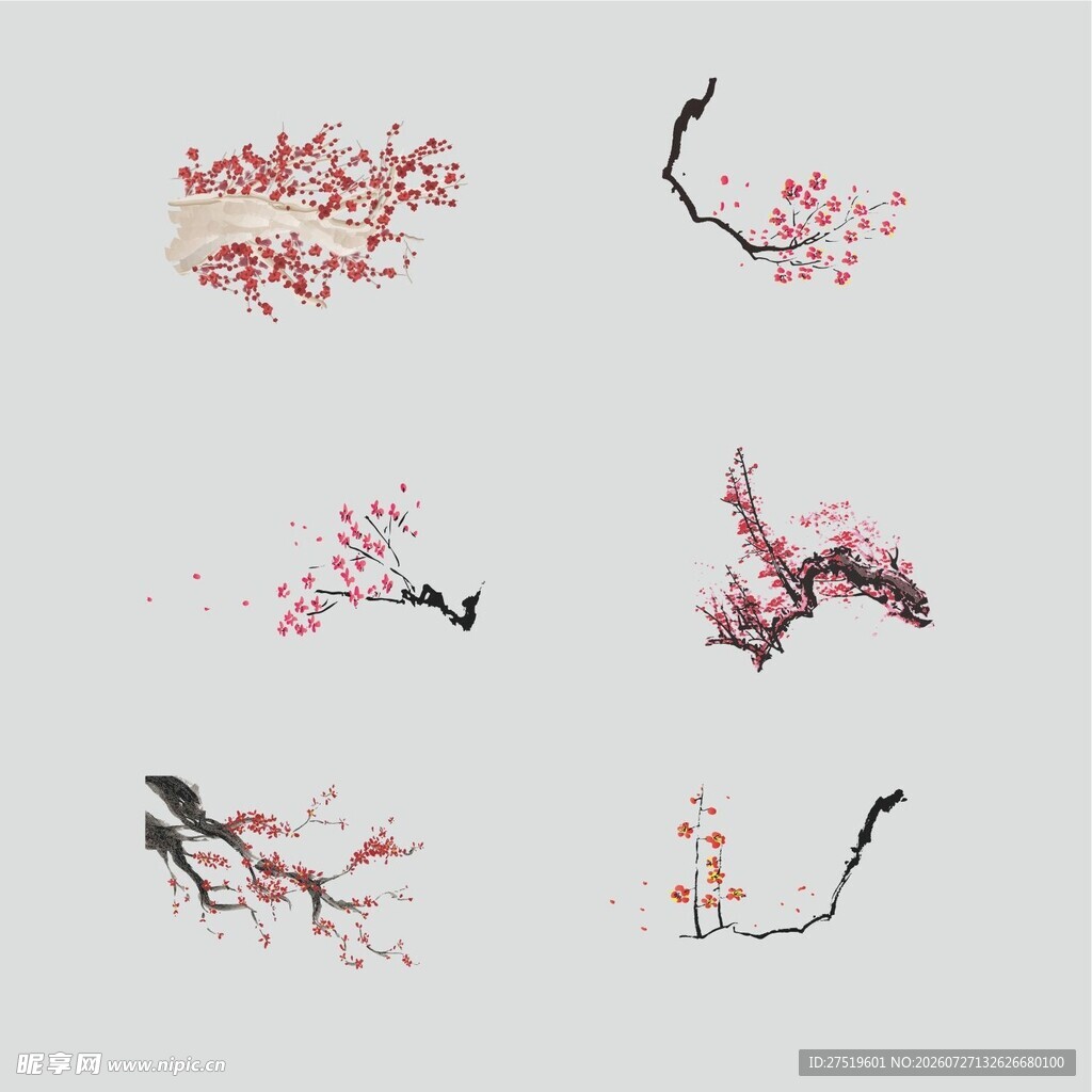 矢量桃花素材