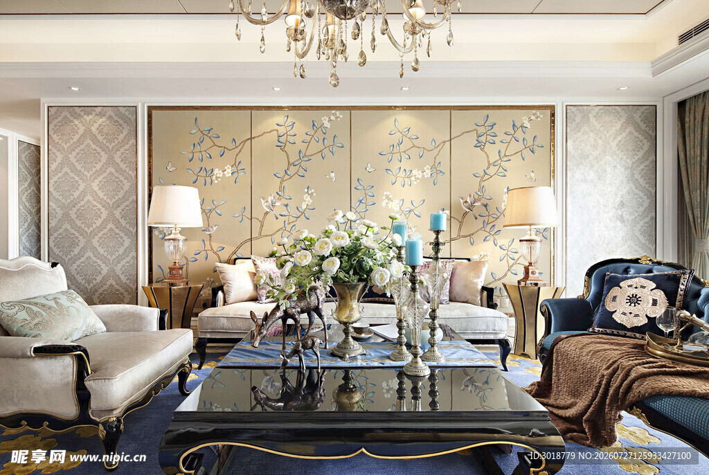 豪华客厅室内装饰场景