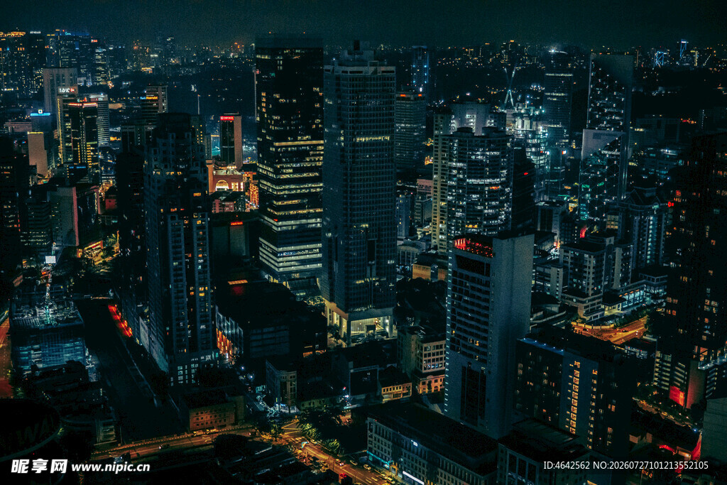繁华都市夜景俯瞰