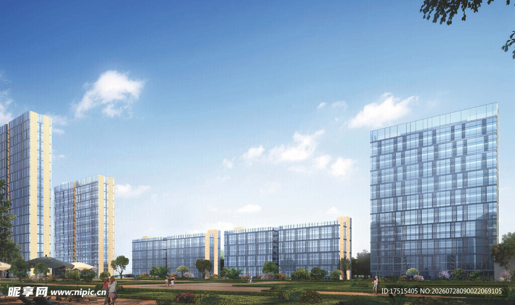 现代城市建筑群景观