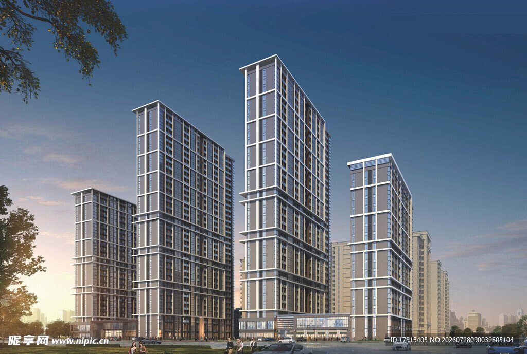 现代都市高楼建筑群