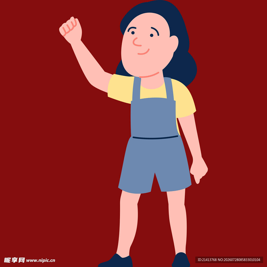活力女孩举起手臂