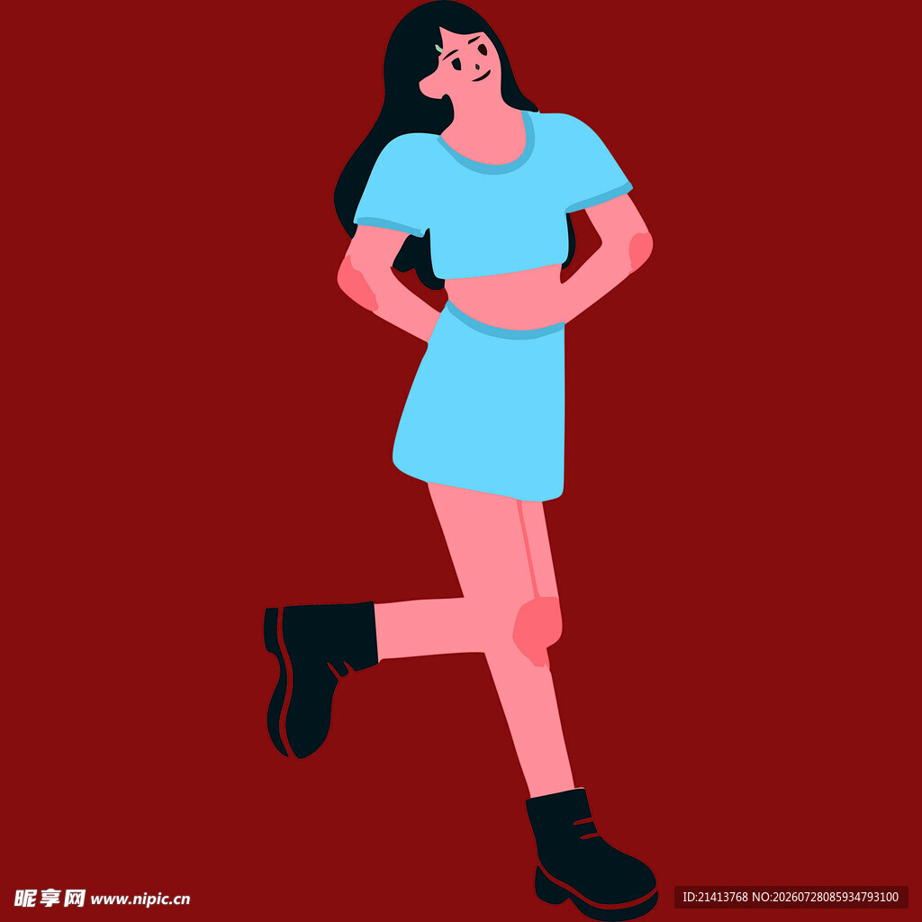 奔跑的活力女孩