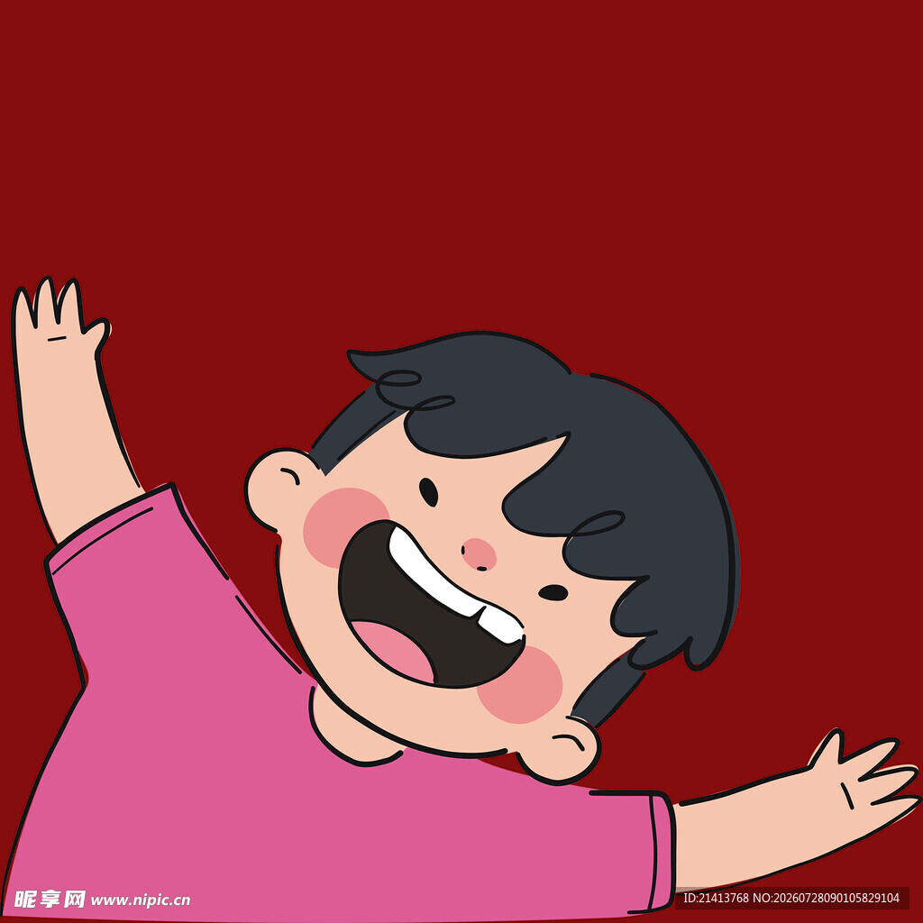 开心男孩欢呼瞬间