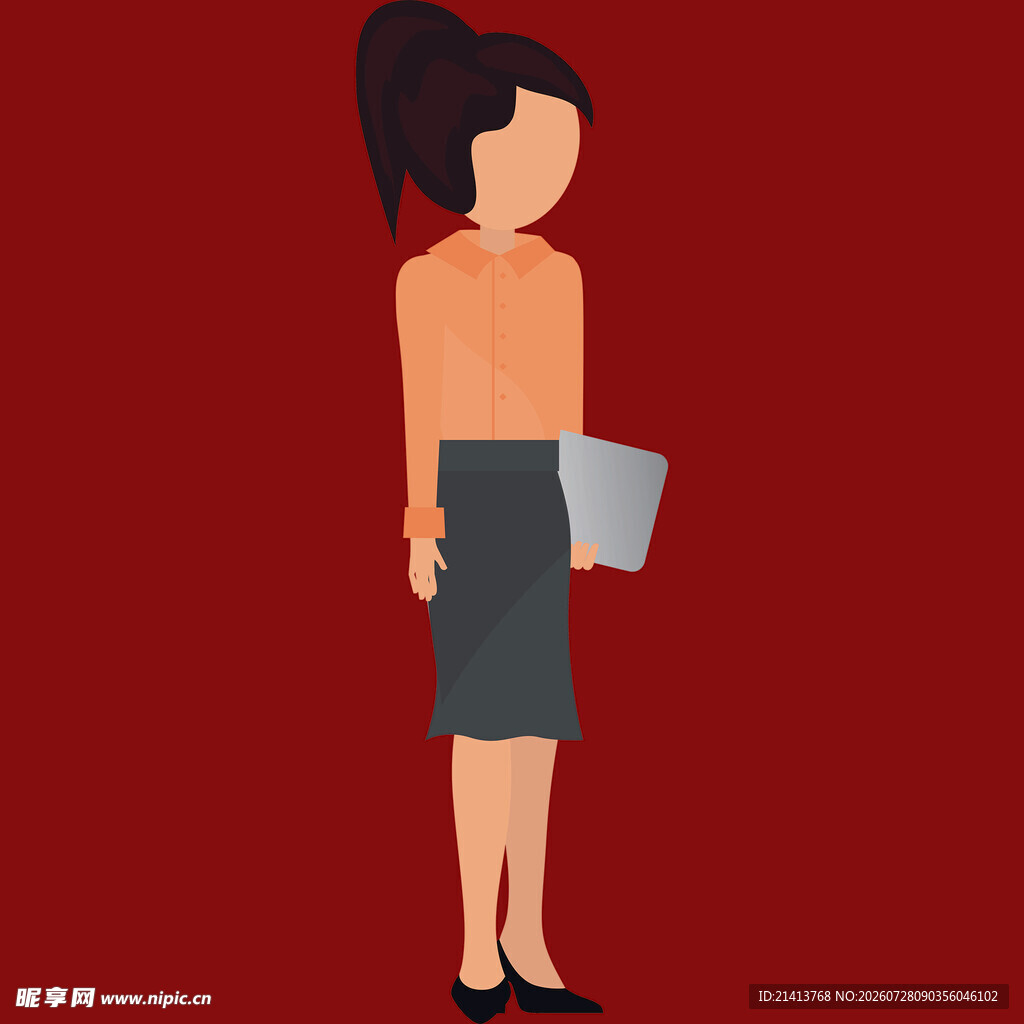 持文件的职场女性形象