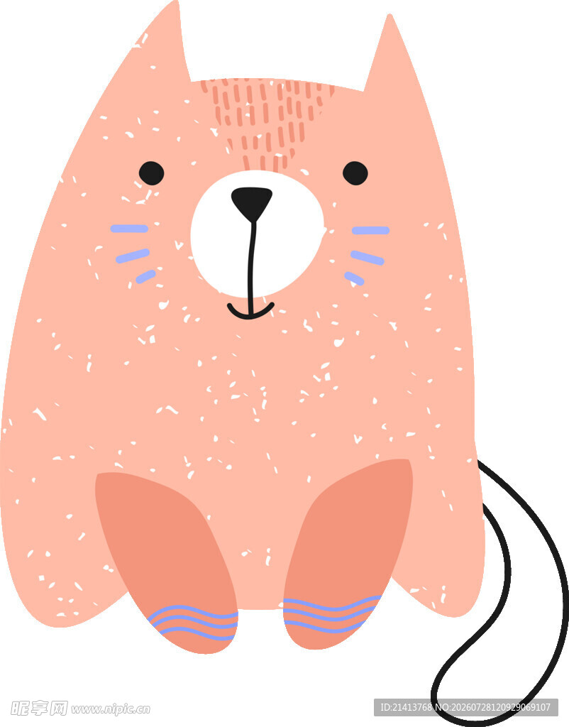 可爱粉色猫咪插画
