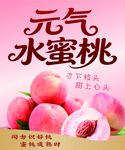 水蜜桃饮品标签贴海报