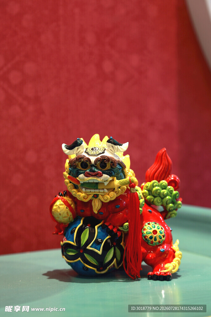 可爱舞狮玩偶喜庆小摆件