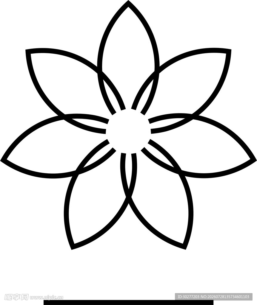 简约线条花朵图案设计