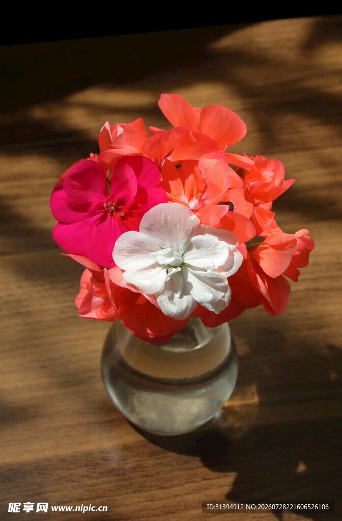 花瓶中的多彩花卉