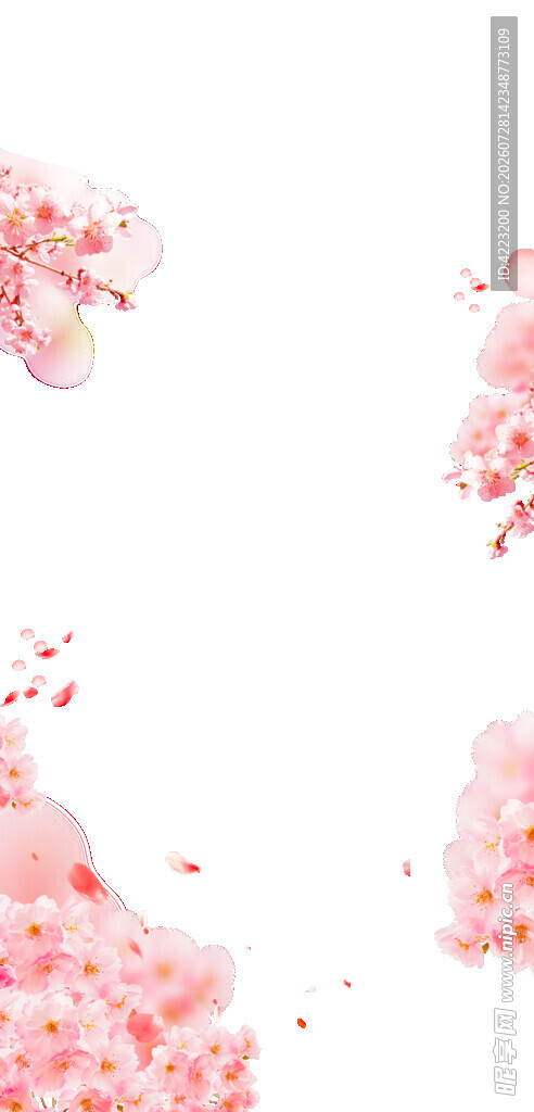 粉色花瓣飘落唯美场景