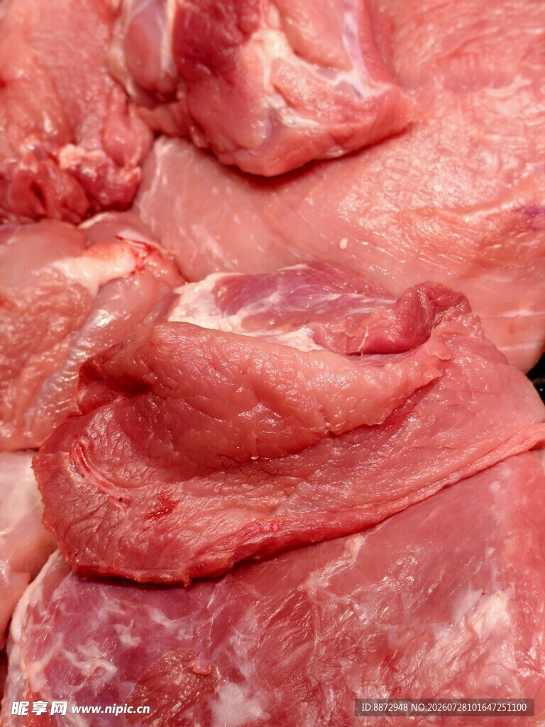新鲜生猪肉特写