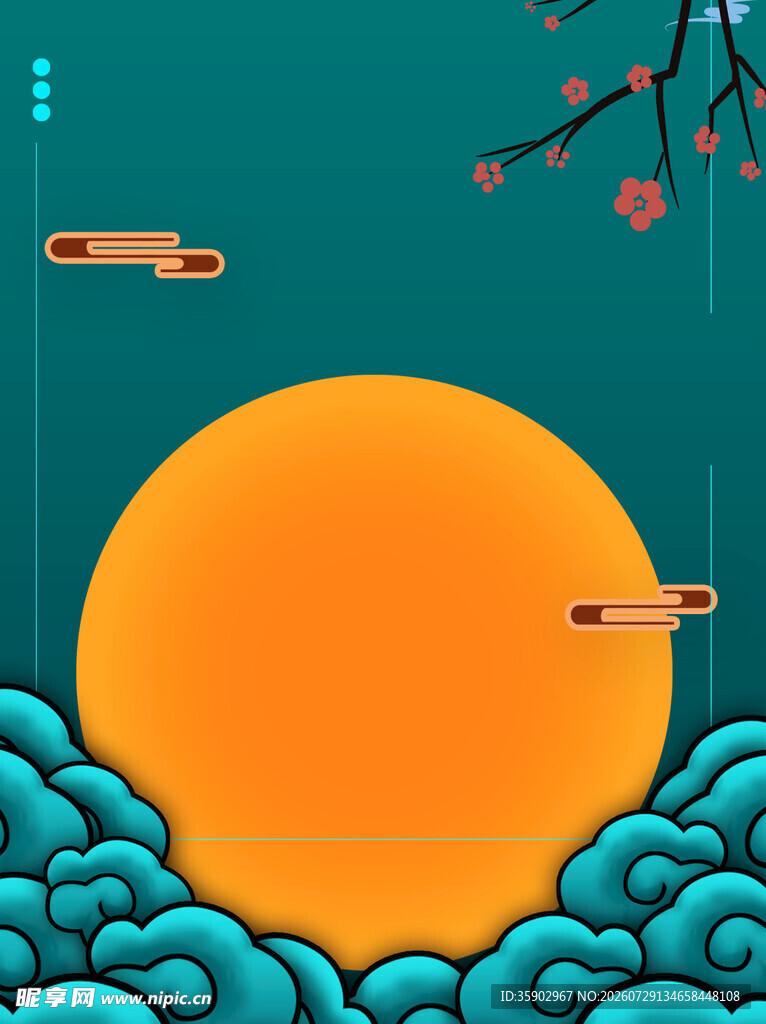 海上日出伴飞鸟与繁花