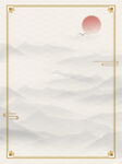 水墨山水间的落日美景