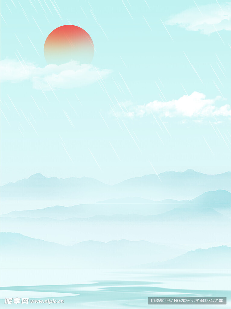 海上日出云海山川美景