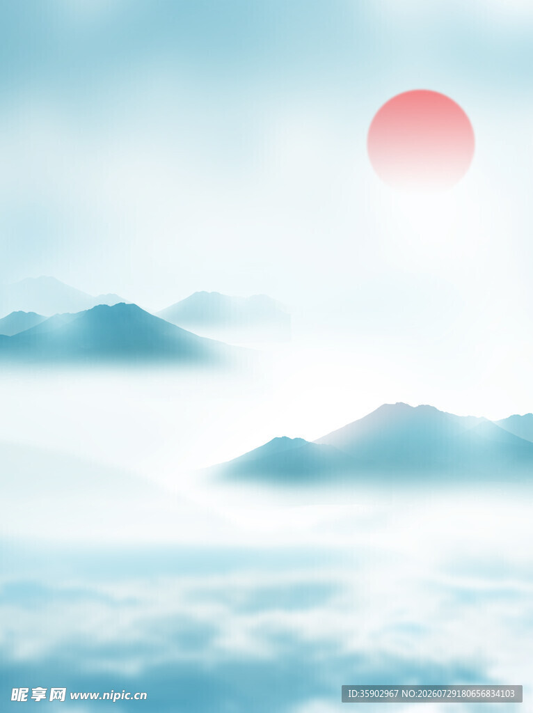 云海之上的红日美景
