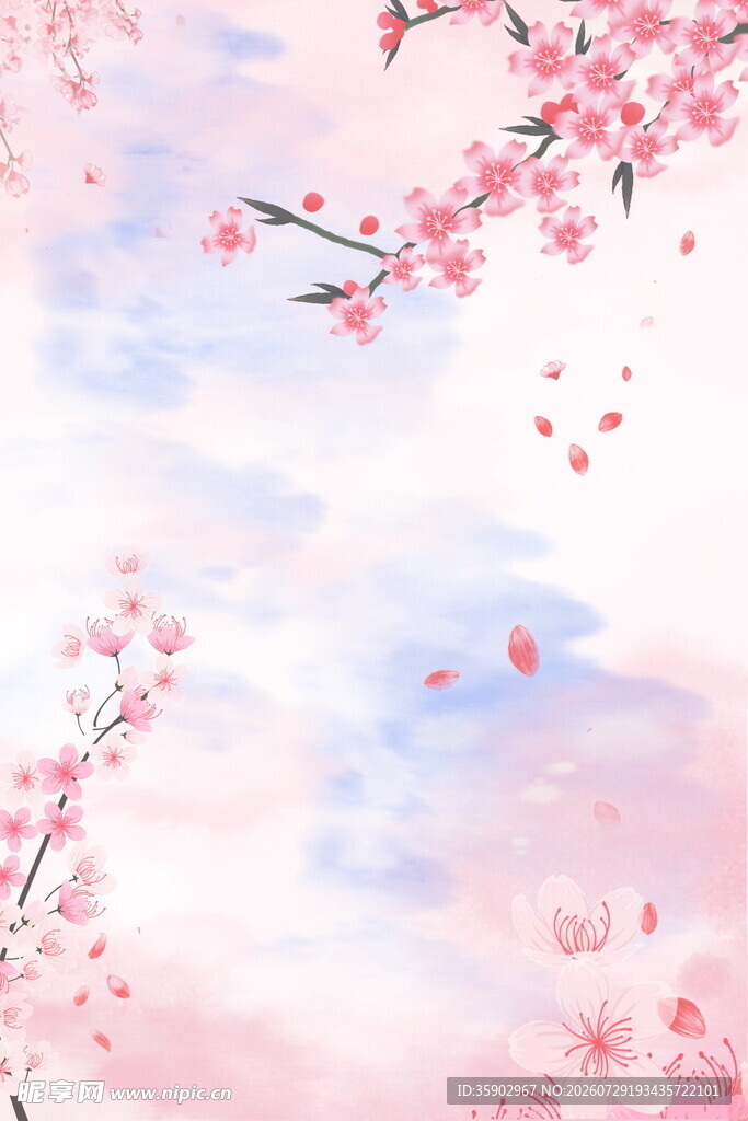 梦幻樱花天空美景