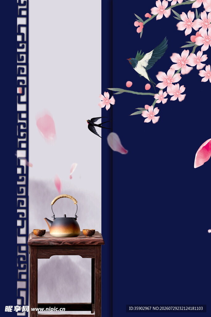 中式花鸟屏风雅致意境