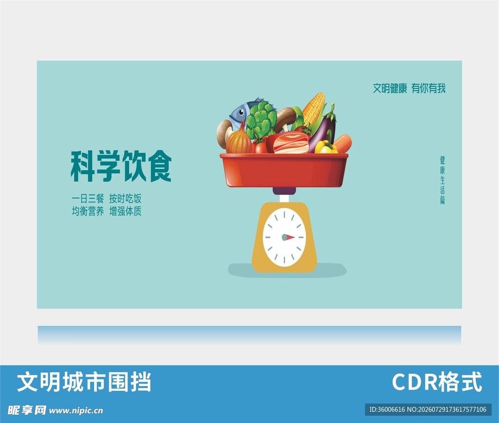 科学饮食文明城市广告海报