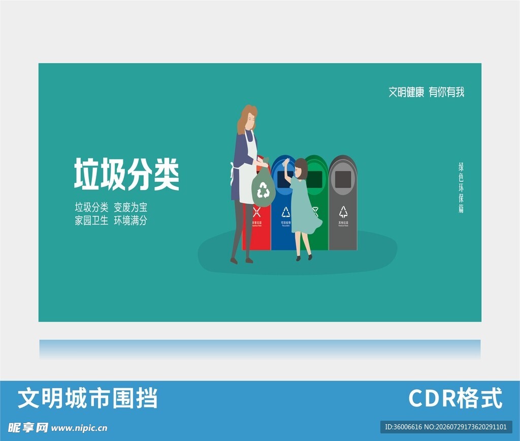 垃圾分类文明城市广告海报