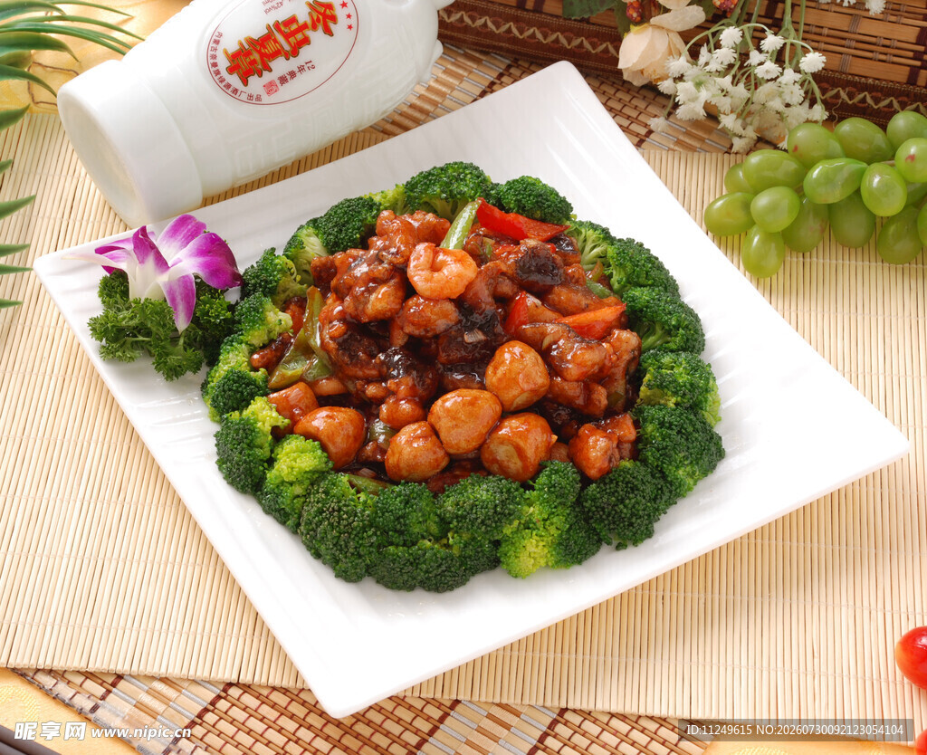 烧汁鲜虾菇