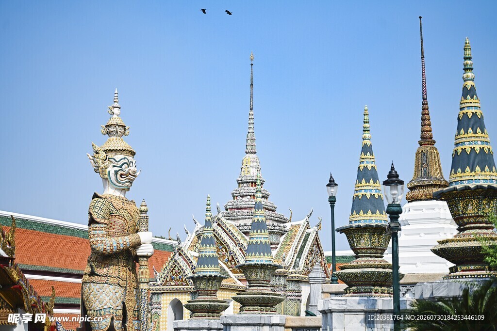 泰国寺庙建筑群景观