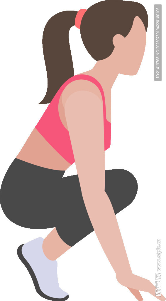 女子蹲姿准备运动