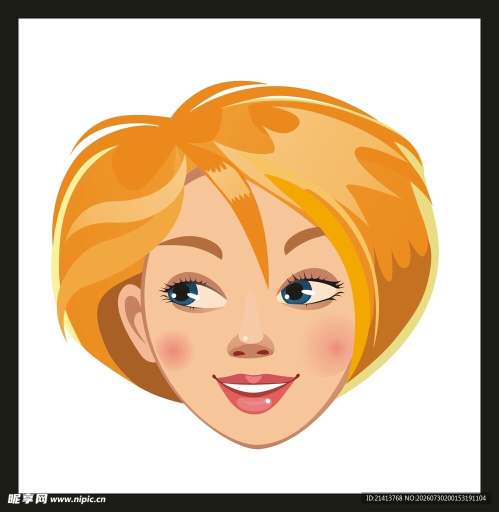金发微笑女性头像
