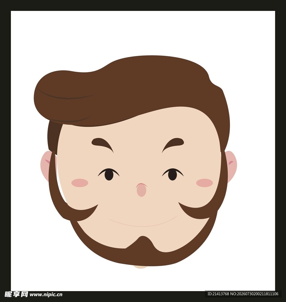 卡通胡须男子头像