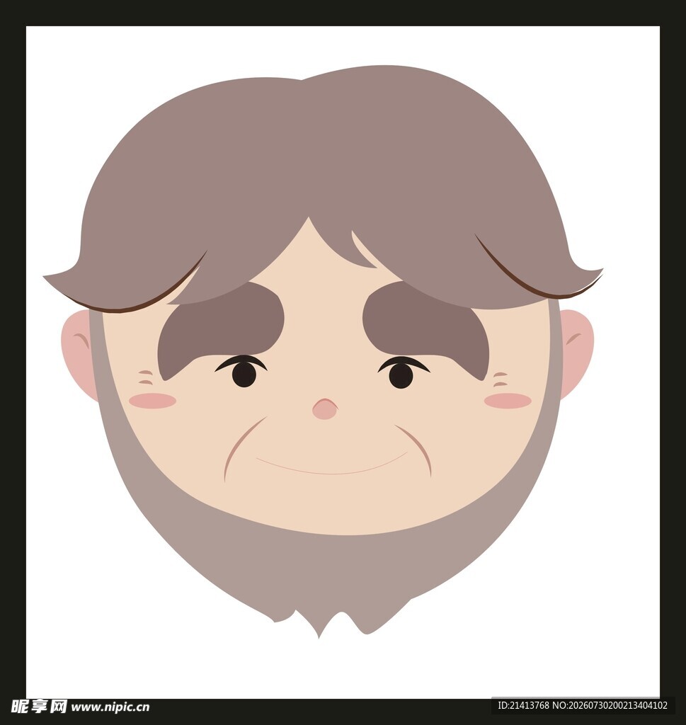 愁容满面的卡通胡子男子