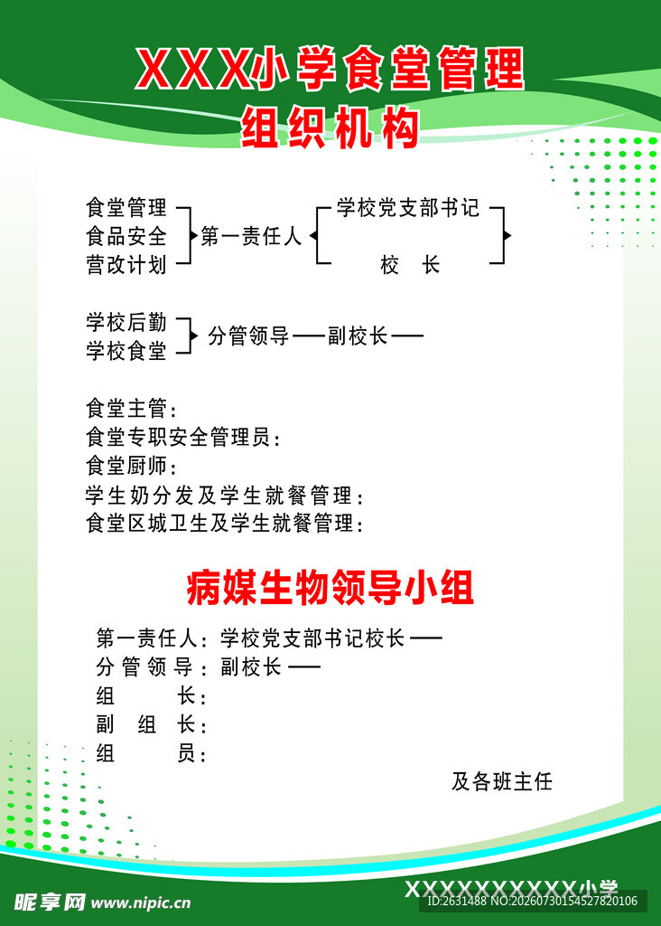 学校组织架构展板