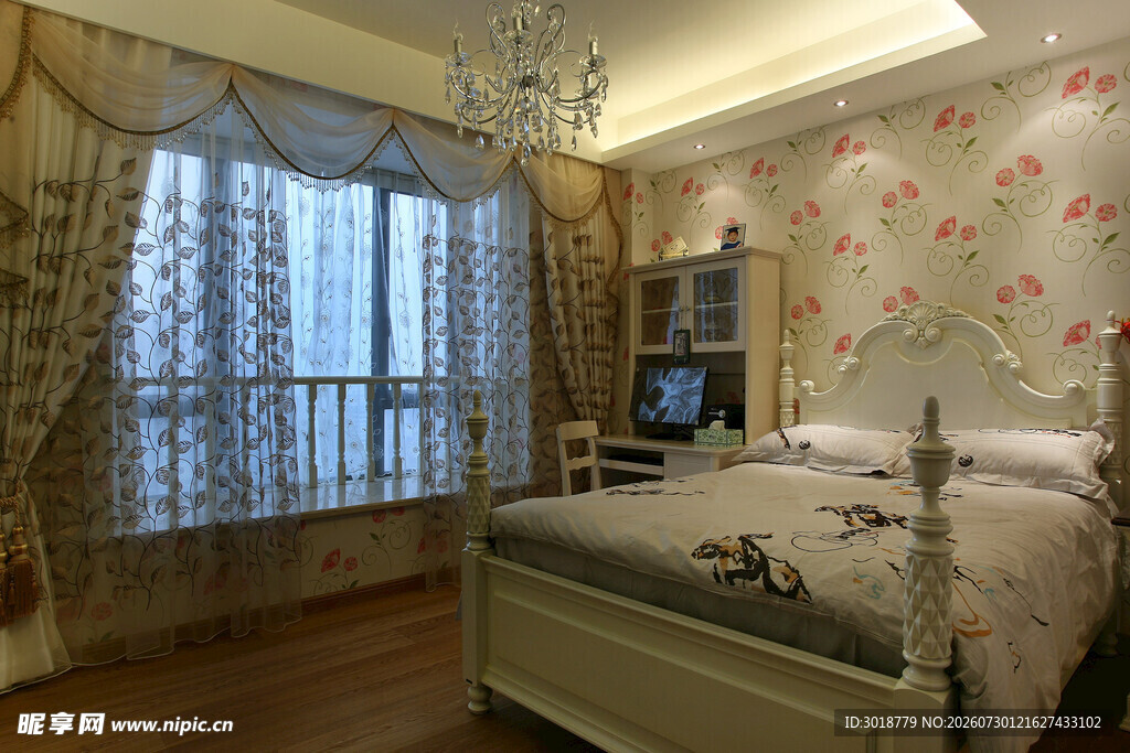 欧式浪漫卧室温馨场景