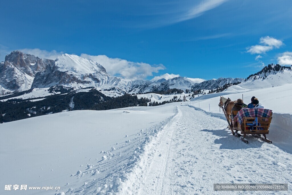 雪地马拉雪橇的惬意之旅