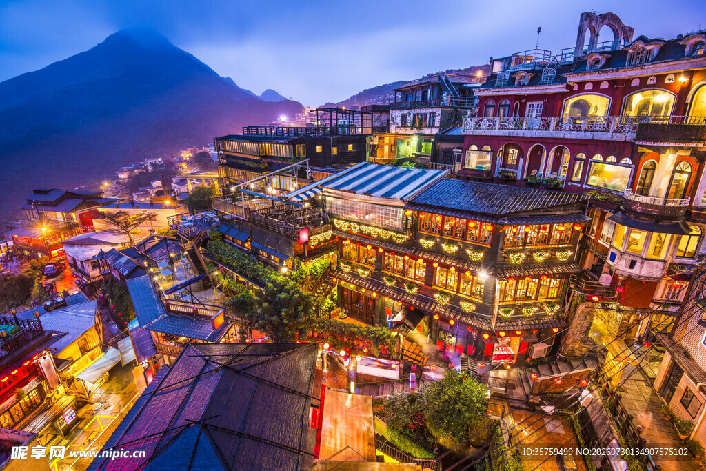 山城璀璨夜景灯火辉煌
